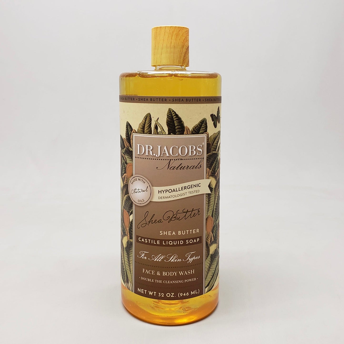 DR. JACOBS NATURALS Castile Liquid Soap Lot of 3: Charcoal, Eucalyptus, Shea Butter 32 oz (New)