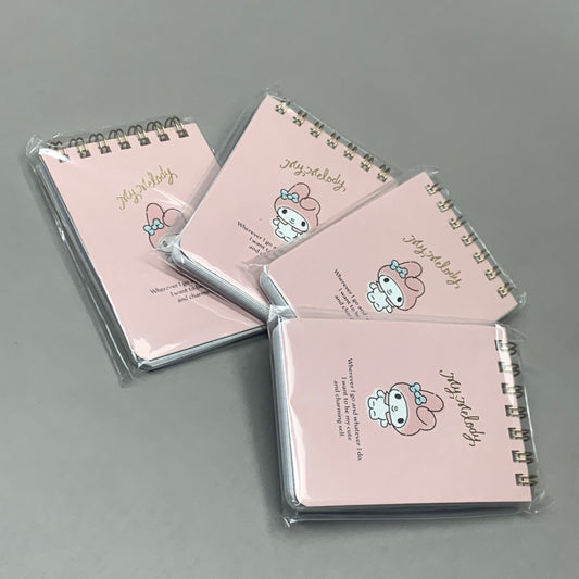 SANRIO 4 PACK! (60 Sheets Per Notepad) My Melody Spiral Memo Notepad Gridded