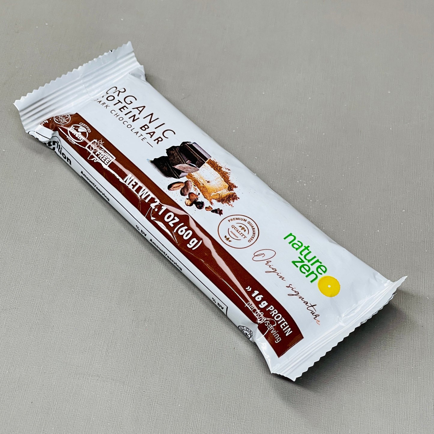 ZA@ NATURE ZEN Organic Protein Bar Dark Chocolate BB 02/23 (AS-IS)