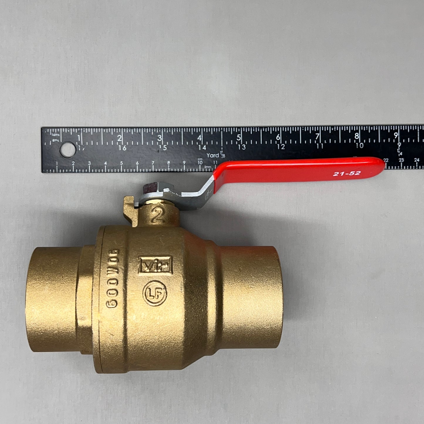 RED-WHITE VALVE Brass Ball Valve 2" 2.9 lb 5595AB (New)