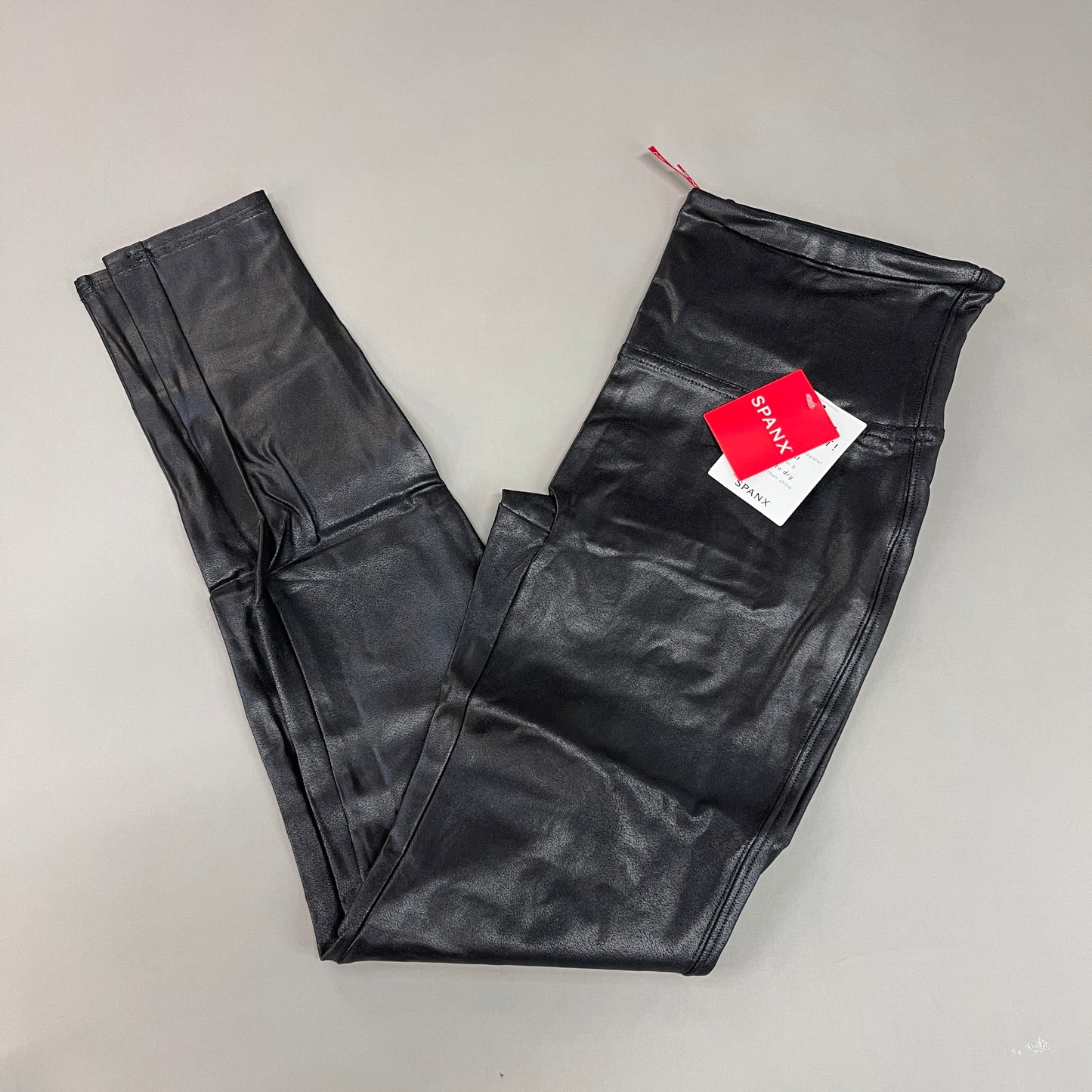 SPANX Faux Leather Leggings Women's Sz M  Black 2437 (New)