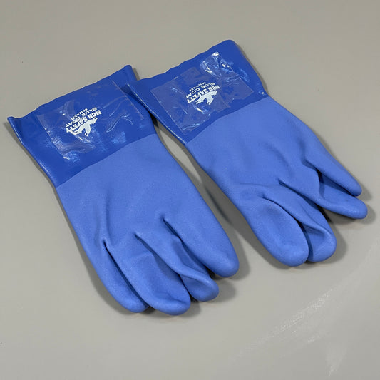 MCR SAFETY Blue Coat Work Gloves PVC Coated Triple Dipped Sz 3XL Blue (New)