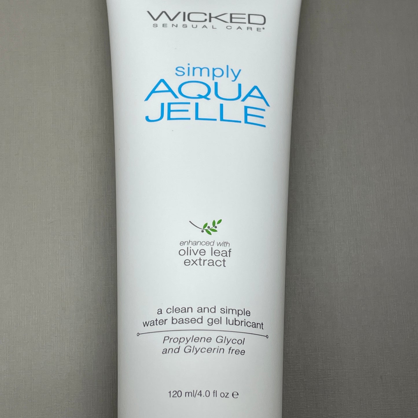 WICKED SENSUAL CARE Simply Aqua Jelle Olive Leaf Extract Water Based Gel Lubricant 4 oz 12/23 (New)