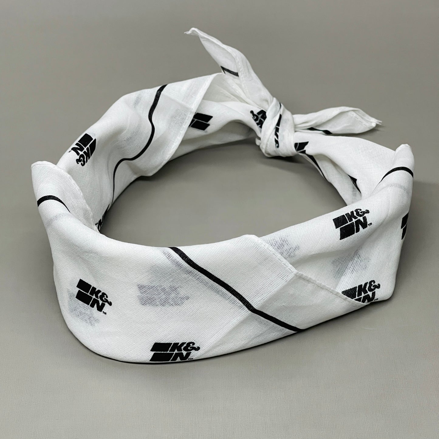 K&N 9-PACK! Bandana Neck Gator Handkerchief White/Black 87-4018-Bandana (New)