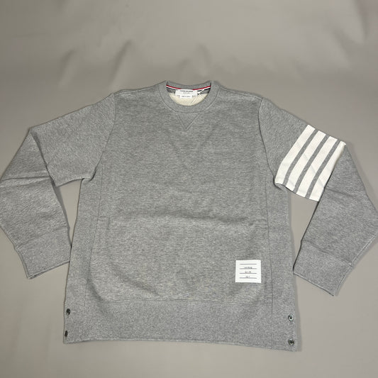 THOM BROWNE Classic Sweatshirt w/Engineered 4 Bar Sleeve in Classic Loop Back Size 4 (New)