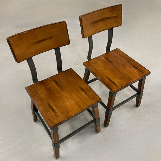 Flash Furiture 2 Pack Walan Rustic Industrial Chairs Antique Walnut 164CIND