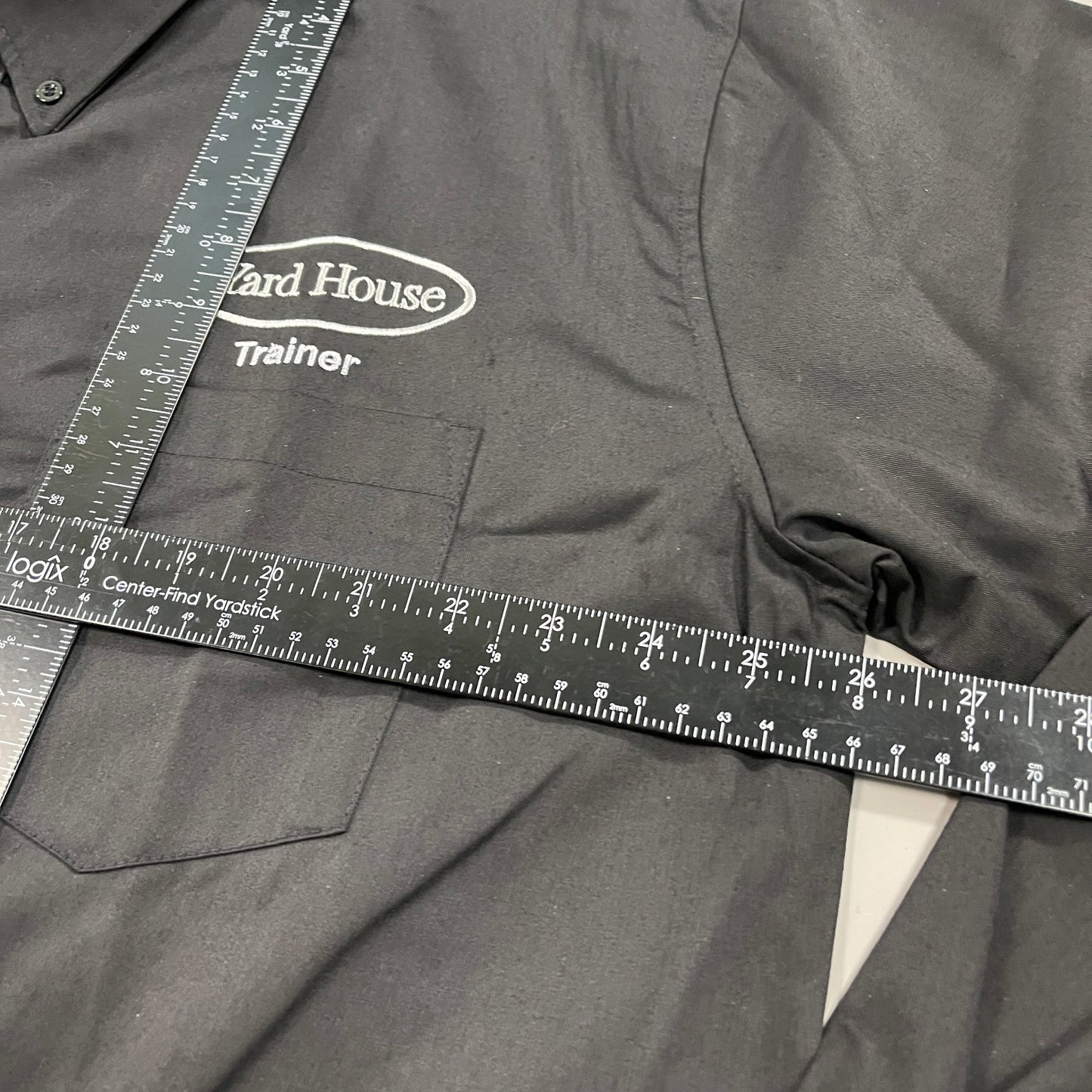 YARD HOUSE Employee "Trainer" Button Up Collared Shirt Men's Sz XL Black (New)