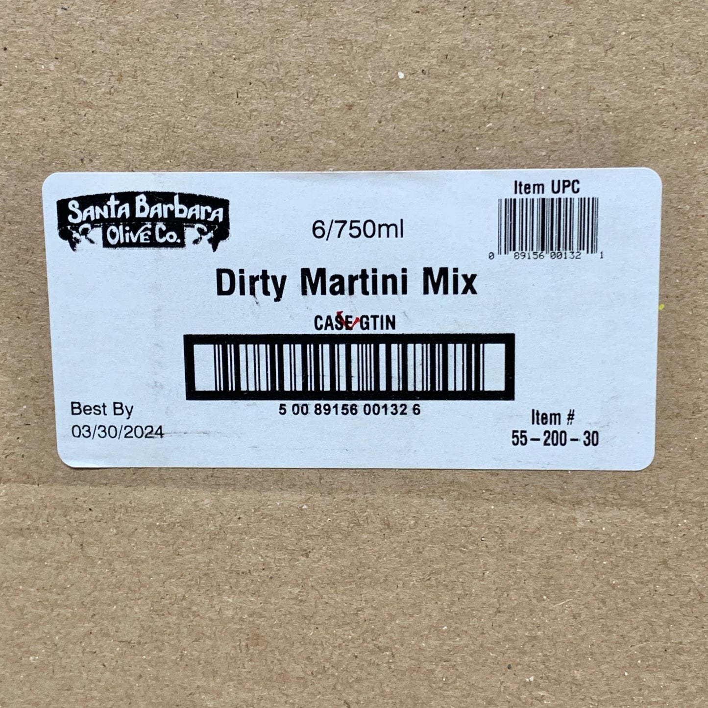 SANTA BARBARA OLIVE CO Dirty Martini Mix 6-Pack 25.4 fl oz BB 03/24 55-200-30 (New)
