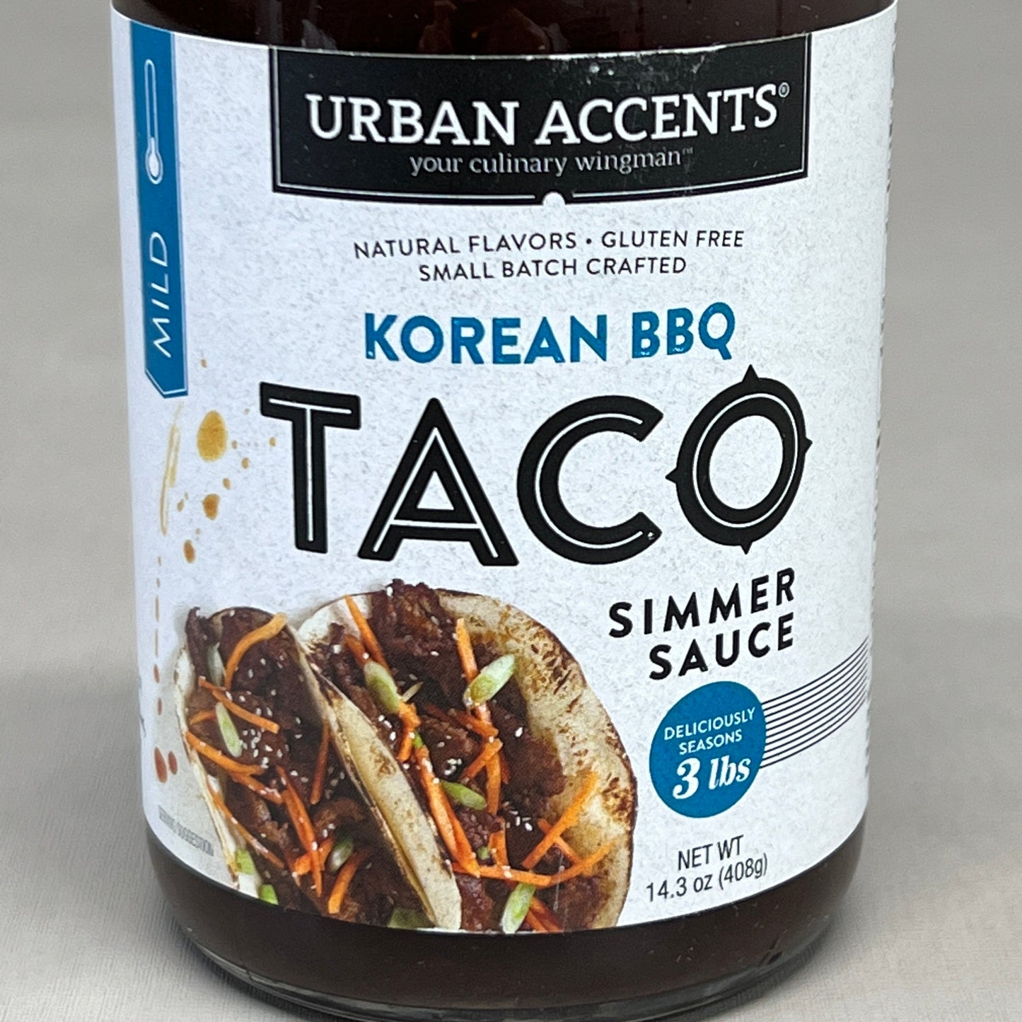 za@ URBAN ACCENTS 4-PACK Mild Korean Barbecue Taco Simmer Sauce 14.3 oz GF 02/24 QURA4E31 (New) C