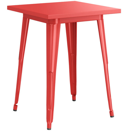 LANCASTER Indoor / Outdoor Metal Alloy Table 24" SQ X 30-3/16" Dining Height Red 164DA2424RED (New)